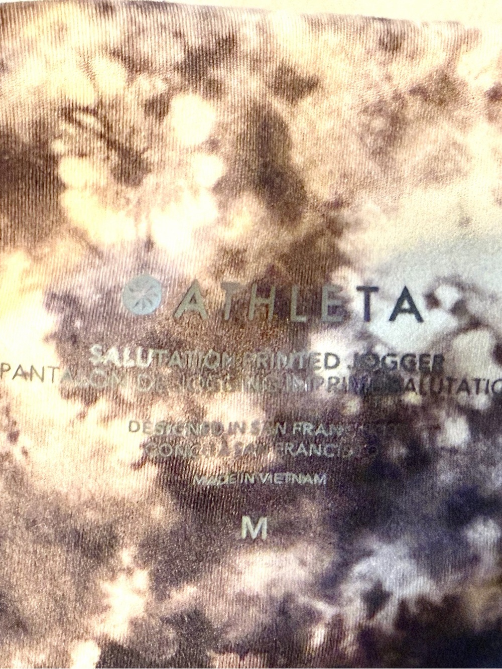 ATHLETA salutation joggers black white tie dye medium - Picture 6 of 8